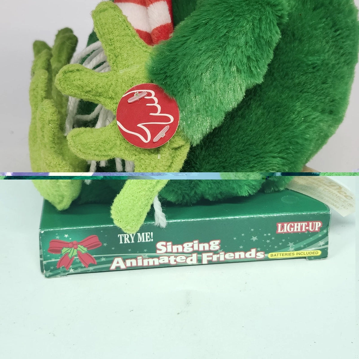 Dan Dee Christmas Frog Plush Singing Animated Friends Light Up Hat Scarf w Tags