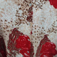 Jaipur Floral Blouse Women Medium Red Beige 3/4 Sleeve Button Front Top
