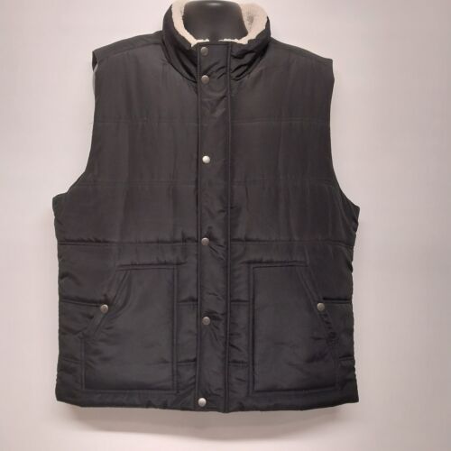 Ruffhewn Men's Black size XL Full Zipped With Pockets Puffer Style Vest