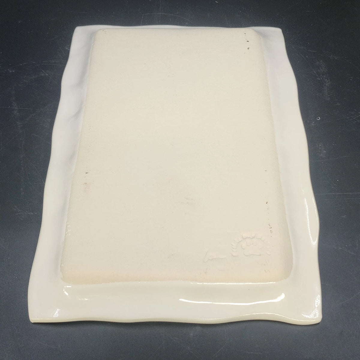 Prairie Dog Pottery Newfoundland Reindeer Sleigh Christmas Platter 14.5"