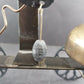 Metal Santa Bell Ringer Wagon Hand Made Folk Art Rolling Cart Rings Bell Vintage