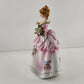 Colonial Lady Figurine Lefton China Hand Painted Flower Bouquet KW7677 Vintage