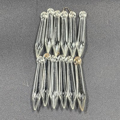 12 Rock Icicle Spear Drop Chandelier Crystals 3.2" Glass Prisms
