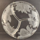 14" Sango Victoria & Beale 3-Part Clear Glass Platter Forbidden Fruit Pattern