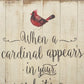When A Cardinal Appears Ganz Wall Plaque Sign 18" x 22” Hanging Home Décor