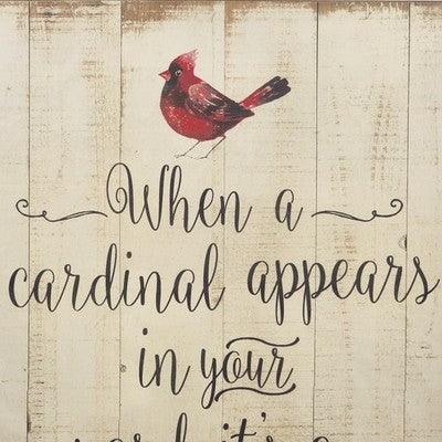When A Cardinal Appears Ganz Wall Plaque Sign 18" x 22” Hanging Home Décor