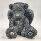 Angel Bear Gray Concrete Stone Statue Seated Halo Wings Cross Garden Decoration