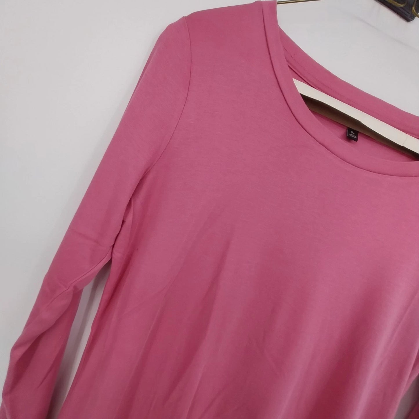 Talbots Pink Tunic Top Women SP 3/4 Sleeve Supima Cotton Modal 21" Crew Neckline