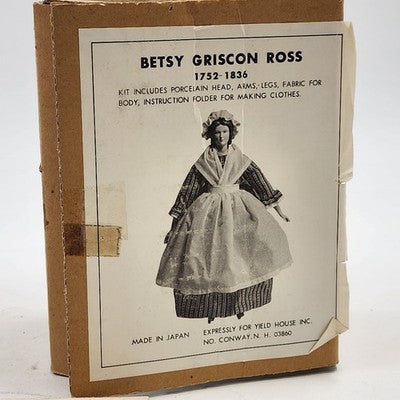 Betsy Ross Doll Kit by Yield House Includes Head Arms Legs Body Fabric & Pattern