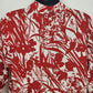 Avenue Stretch Women's Plus 18/20 Red White Tropical Floral Shirt Cotton Button