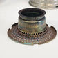 Aladdin 23 Kerosene Mantle Lamp Brass Burner Colonial Squares Clear Reservoir