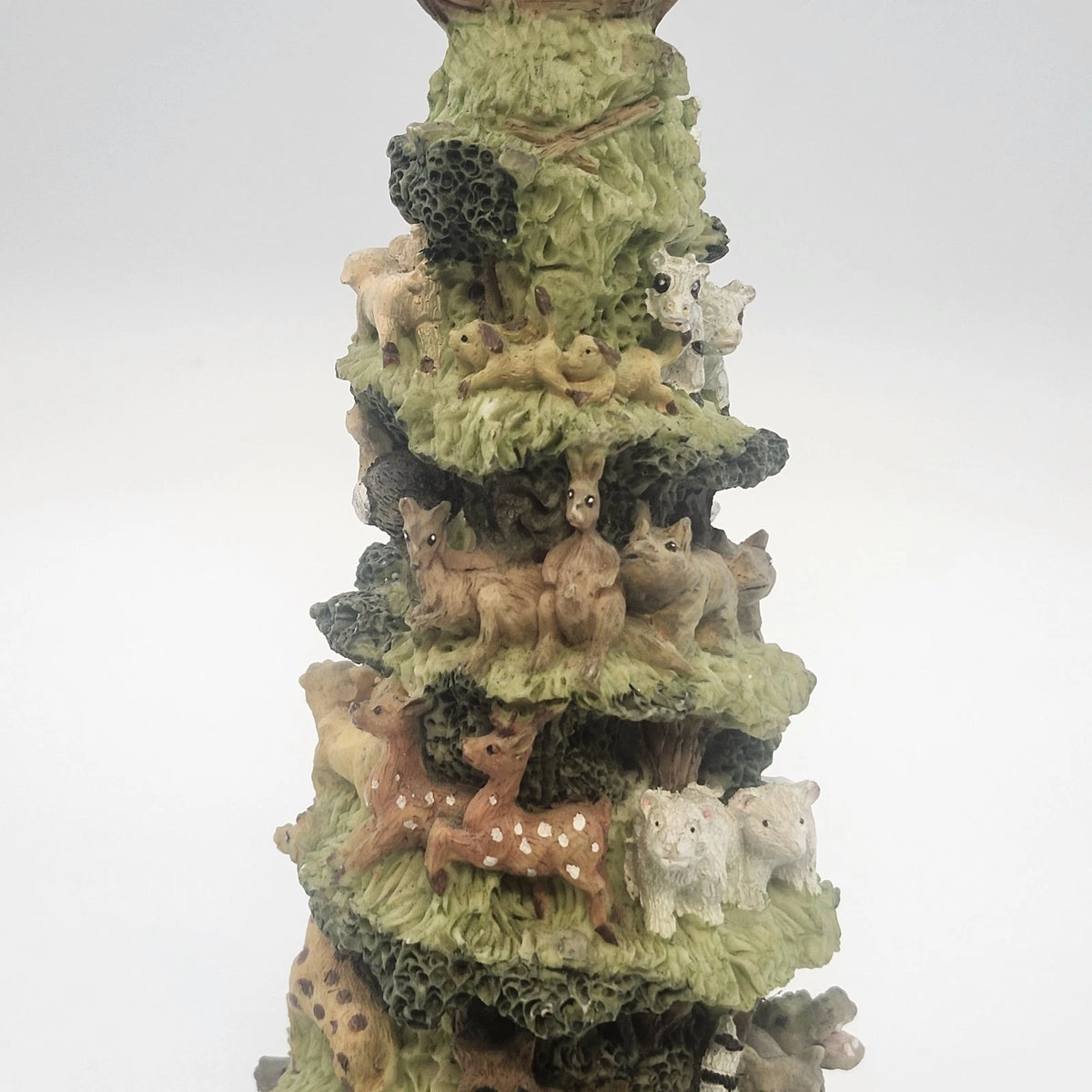 Noah's Ark Animal Spiral Tower Music Box Wildlife Figurine 10" Ceramic TLC China