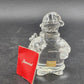 Baccarat France Stunning Clear Glass Crystal Santa Claus with Gift Figurine 4"