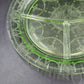 Anchor Hocking Cameo Ballerina Green Uranium Glass Grill Plate 10.5" Vintage