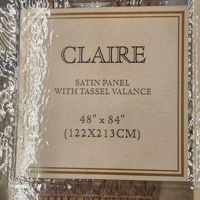 Claire Taupe Curtain Panel Satin Tassel Valance For Window Wall 48"x84" China