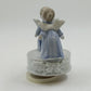 Kissing Angels Music Box Porcelain Revolving Wind-up Plays Silent Night 6'' Vtg