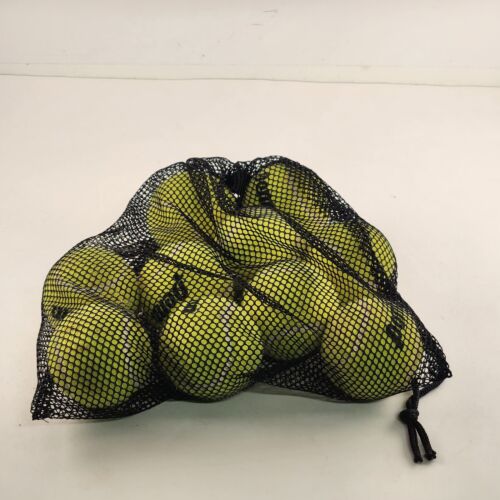 10 Used Penn Tennis Balls with Black Mesh Ball Bag For Practice or Other Uses