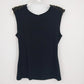 ELFE by Elif Erturk Black Studded Shoulder Top Womens EU 42 Sleeveless Small