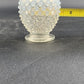Fenton Moonstone Hobnail Clear White Opalescent Bud Vase 3.75" Ruffle Edge Vtg