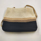 Liz Claiborne Crochet Shoulder Bag Zip Top Single Strap Boho 90s Y2K Cream Vtg