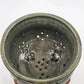 Handmade Pottery Berry Colander Strainer Green Studio Artisan Signed 7"