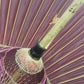 Japanese Wagasa Oiled Paper Umbrella Purplish Red Waterproof 39" Parasol Vintage