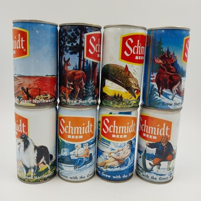8 Schmidt Beer Can Pull Tab Empty Northwest American Wildlife Outdoor Vintage