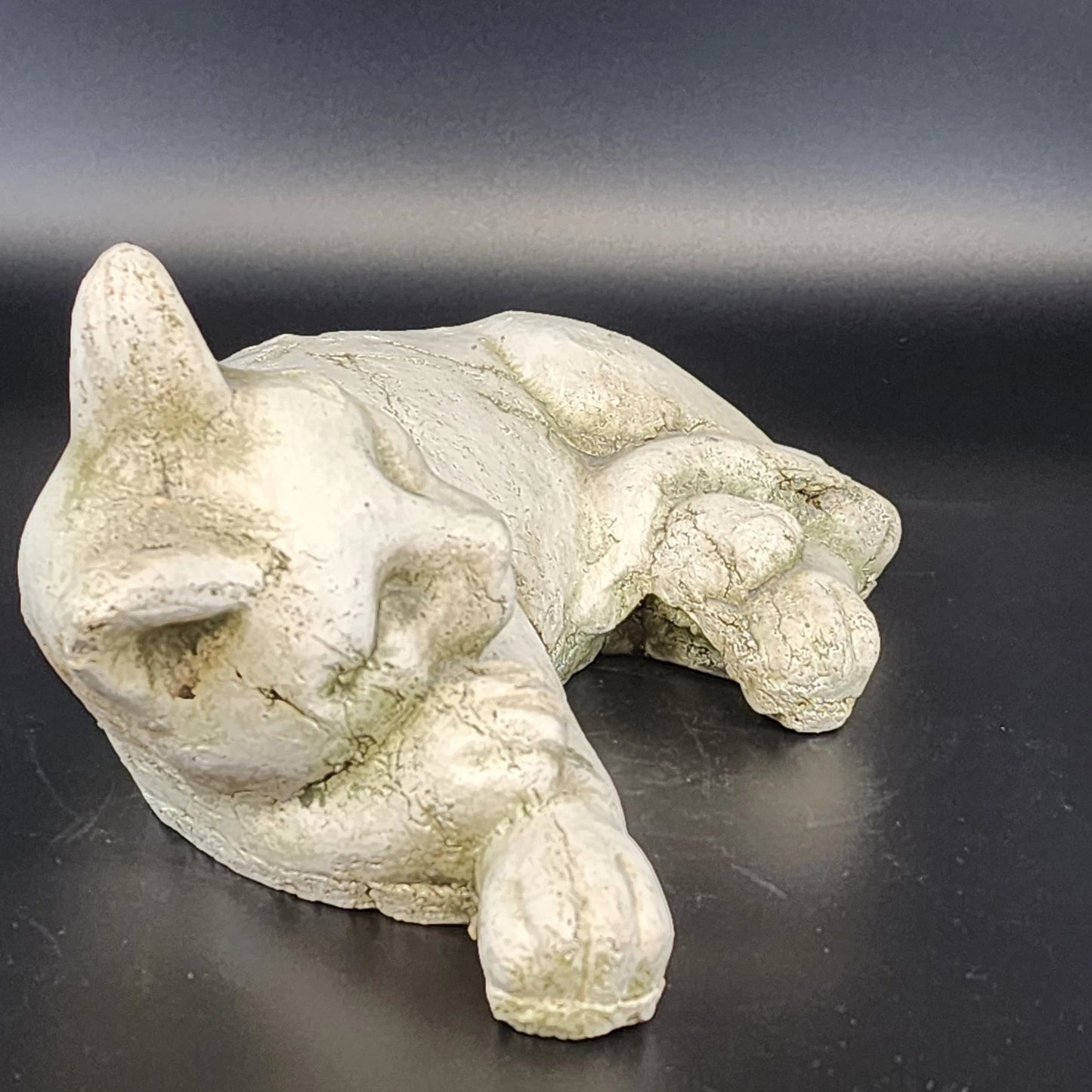 Cast Stone Curled Cat Statue Garden Gate Designs Heavy Concrete Sculpture Decor