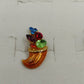 Gold Tone Multi Color Rhinestones Brown Enamel Cornucopia Brooch Lapel Tack Pin