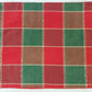 Sam Hedaya Red Green Plaid Table Runner 13x72 Gold Stitch