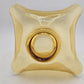 Viking Art Glass Bowl Amber Epic Loop Ruffled Pinched Candy Trinket Dish 6" MCM