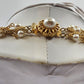 Necklace in Gold Tone Multi Chains with Faux Pearls Double Strand 11" Box Clasp