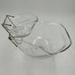 Tri-Top Chip Dip Serving Bowl Set Clear Glass Metal Bracket Indiana Glass Modern