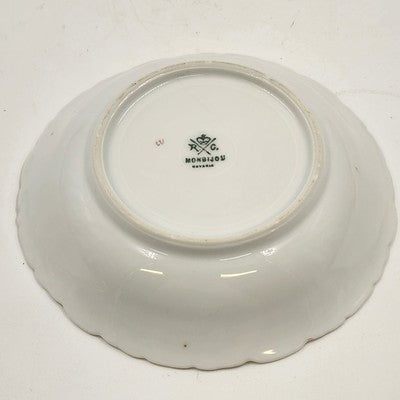 Rosenthal RC Monbijou Fruit Bowl Bavaria Pink Roses Gold Scalloped Edge
