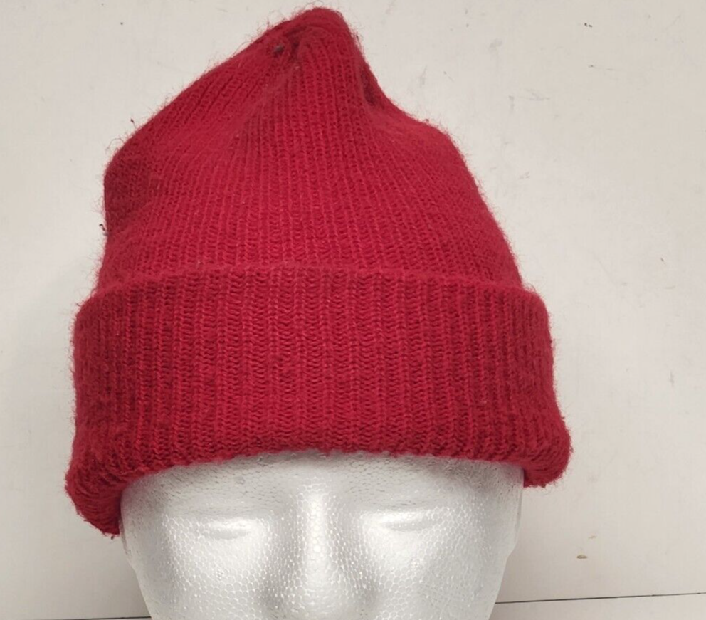 Red Acrylic Watch Beanie Knit Hat Stocking Cap One Size Fits Most Unisex