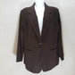 Briggs Womens 12-P Soft Brown Polyester Button Up Blazer Jacket Shoulder Pads