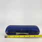 Blue Sparkle Bow Hard Shell Clutch Crossbody Purse Gunmetal Chain Strap 7"