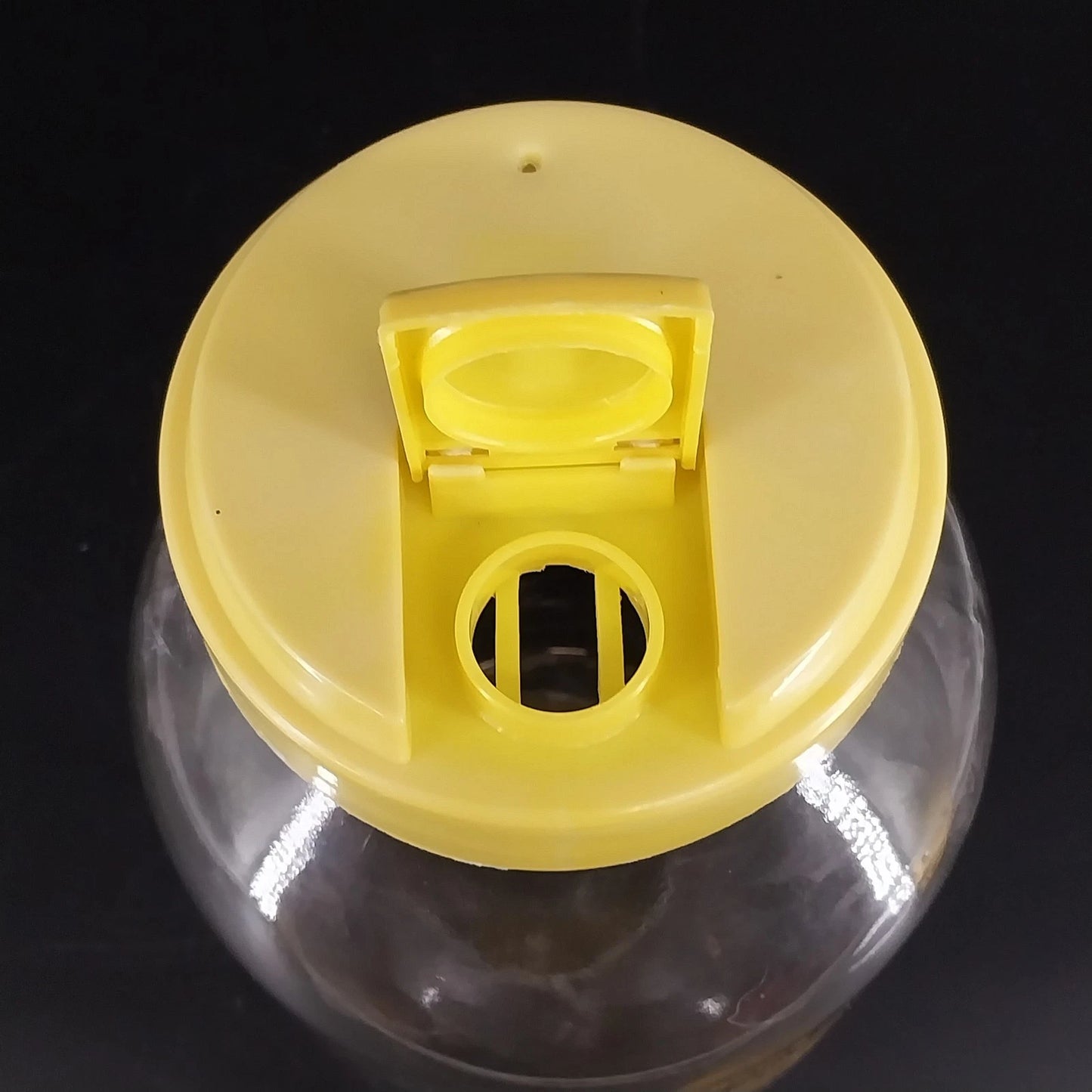 Sun Tea Glass Jar Pitcher 3 Liter Yellow Lid Pour Spout Carlton Glass USA Vtg