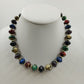 Gold Tone Beaded & Multicolor Fiesta Beaded w Swirl Gold Lightweight Necklace 18"