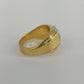 LIND Solitaire Ring 14K HGE CZ Gold Tone Men's Size 9 Statement Ring Vintage