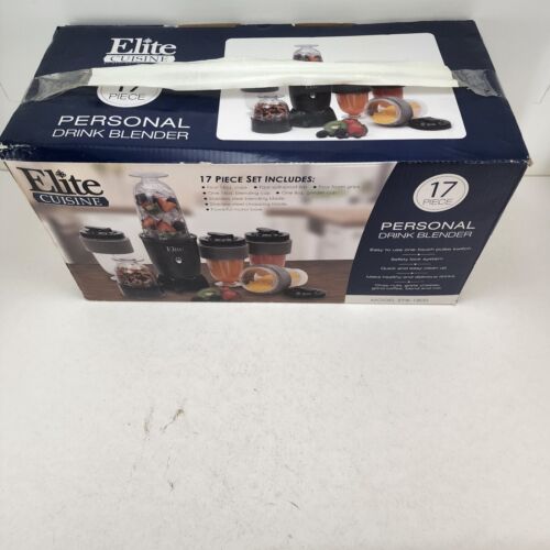 Elite Cuisine EPB-1800 Personal Blender 17 Piece Set New Sealed