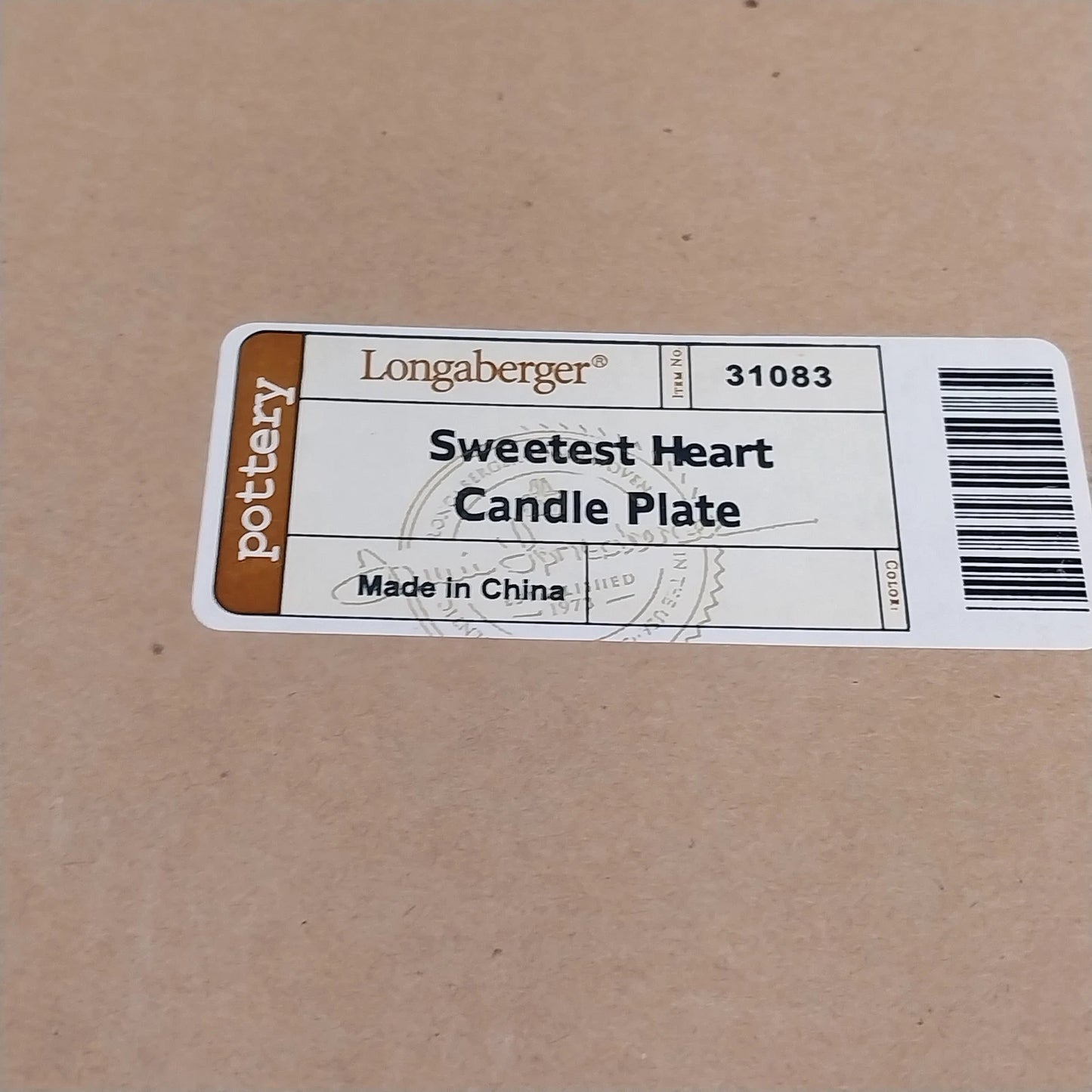 Longaberger Sweetest Heart Candle Plate White Pottery Heart Cutout Floral 6"