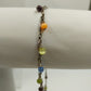 Gold Tone Chain Ankle Bracelet w/ Frosted Multicolor Beads