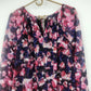 Jennifer Lopez JL Women's 0X Floral Chiffon Blouse Pink Purple Navy Long Sleeve