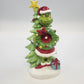 Ruz Dr. Seuss The Grinch Christmas Wreath Tree Figurine 12.5" Santa Hat & Gift