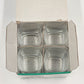 Set 4 Strauss Italian Crystal Clear Shot Glass Luigi Bormioli 2 oz Square w Box