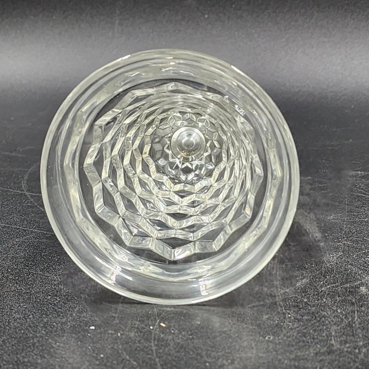 6 Fostoria American Clear Ice Tea Glasses Cubist Design Footed Pedestal Vintage