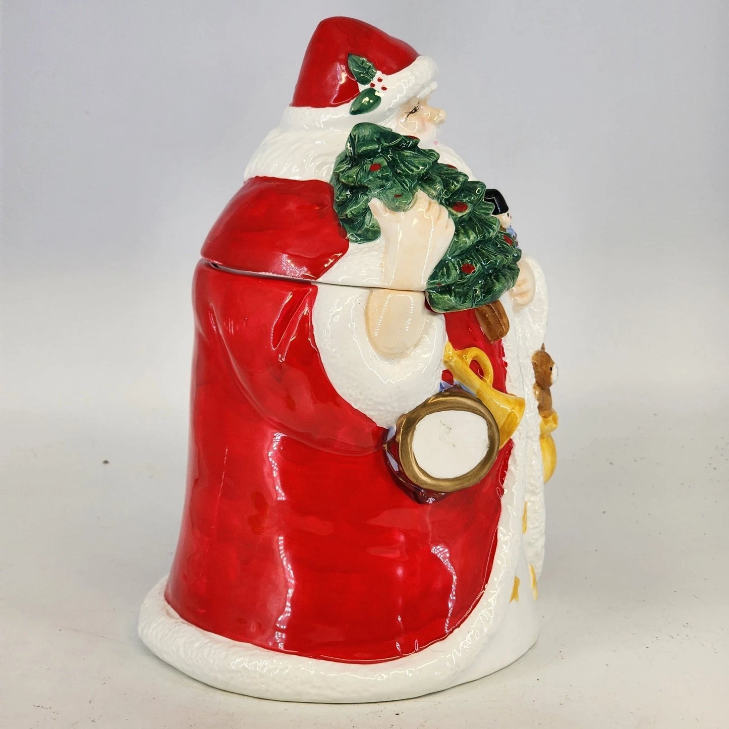 Cook’s Bazaar Santa Cookie Jar Ceramic Christmas Holiday Taiwan Storage Vintage