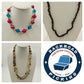 Lot of 3 multicolor beaded necklaces with wood acrylic and stone beads