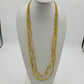 Set of 3 yellow gold glass and acrylic beaded necklaces